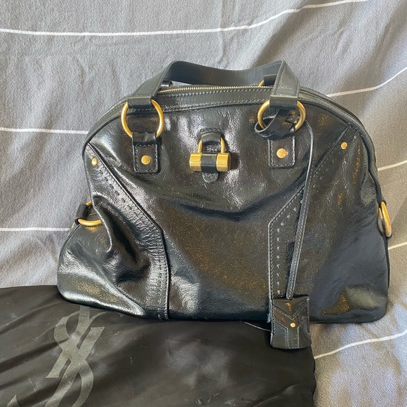 yves saint laurent patent leather bag